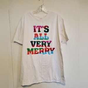 Men's‎ Christmas "It's All Very Merry" pajama shirt. Size XL TALL